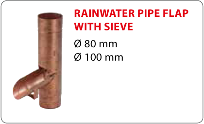 Rainwater pipe flap with sieve Vestis